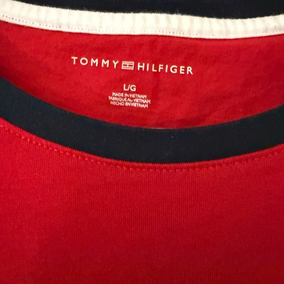 Tommy Hilfiger classic monogram top women’s size large 100% cotton T-shirt Y2K - Picture 2 of 4